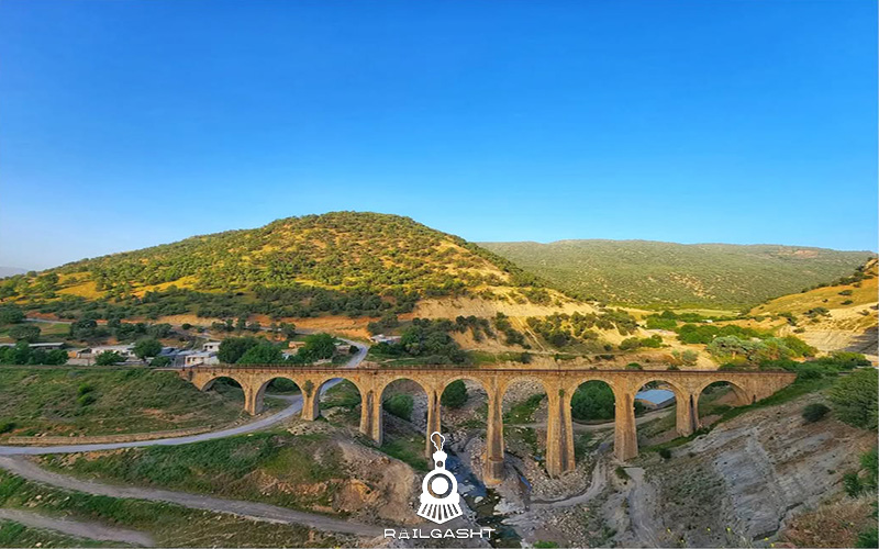 پل آب شباندر در مسیر راه آهن بیشه